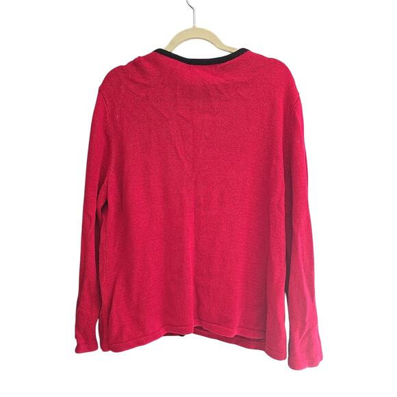 Mandal Bay Red Snowman Christmas Beaded Knit Cardigan Sweater Womans Size XL - Picture 2 of 6